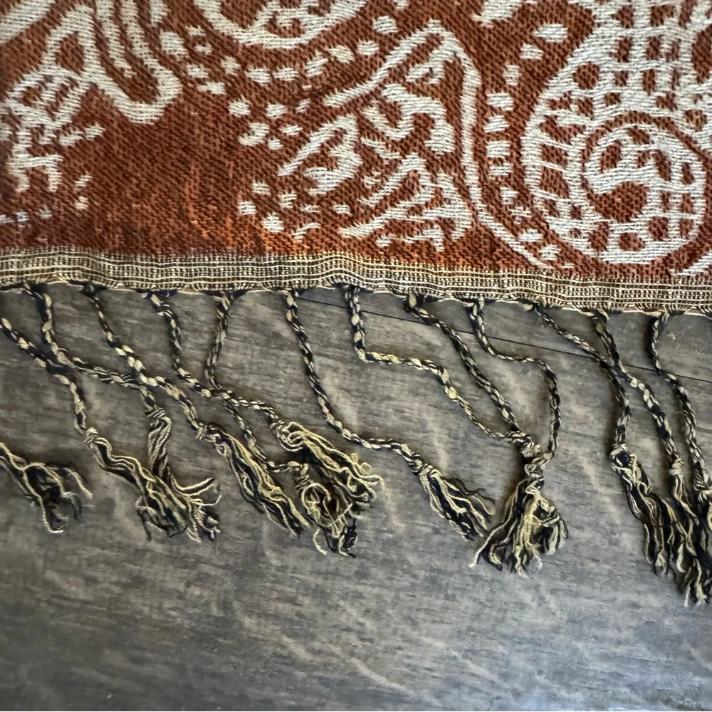 Pashmina Silk Blend Floral Scarf Wrap - Picture 4 of 5